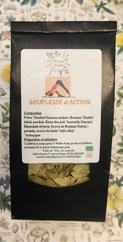 SOUPLESSE ET ACTION : Frêne, Reine des prés, Cassis, Bouleau, Menthe