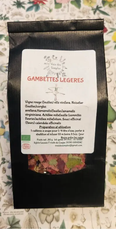 GAMBETTES LÉGÈRES : Vigne rouge, Noisetier, Achillée millefeuille, Souci officinal,Cassis